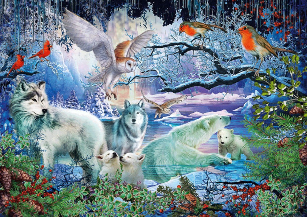 Wolven in een winterbos door Ciro Marchetti, puzzel van 1000 stukjes