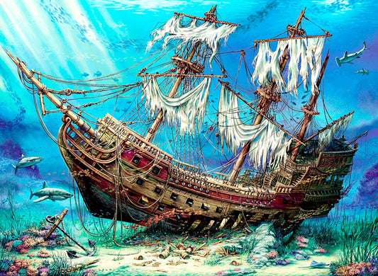Shipwreck sea from Artworld, 1500 Piece Puzzle