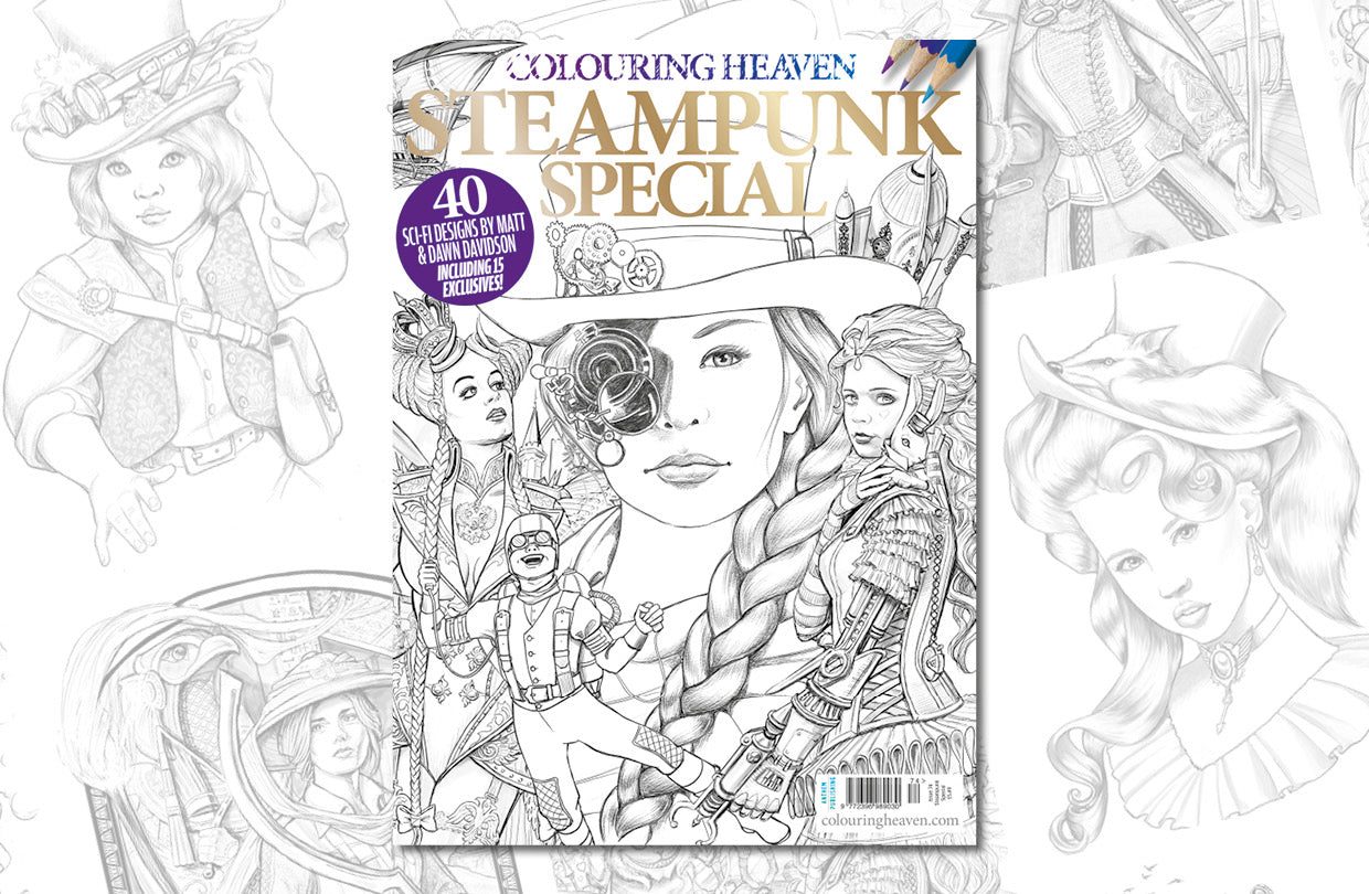 Coloring Heaven Steampunk speciale uitgave 74 met Matt en Dawn Davidson