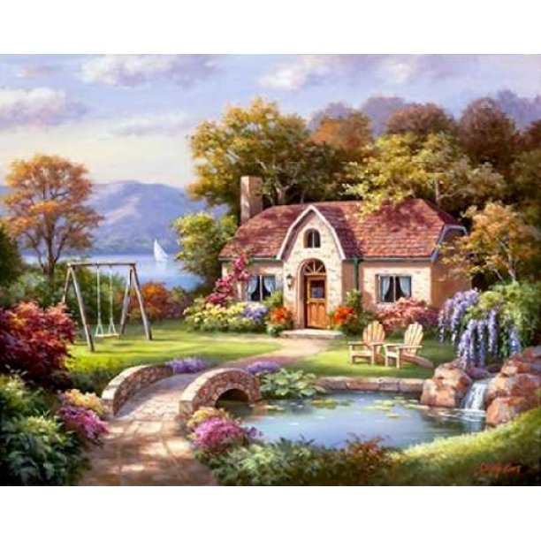 Stone Bridge Cottage by Sung Kim, 1500 Piece Puzzle