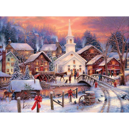 Witte Kerst door Chuck Pinson, puzzel van 1000 stukjes