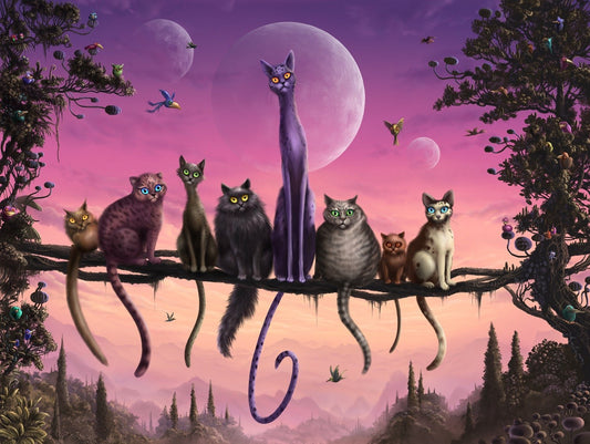 Cats in Heaven af ​​Susann Houndsville, 1000 brikker puslespil