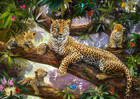 Leopardfamilie af Jan Patrik, 1000 brikkers puslespil