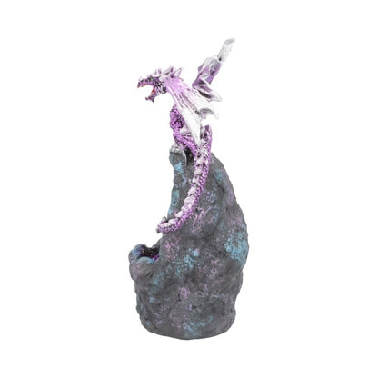 Amethyst Crystal Geode Protecting Dragon figure