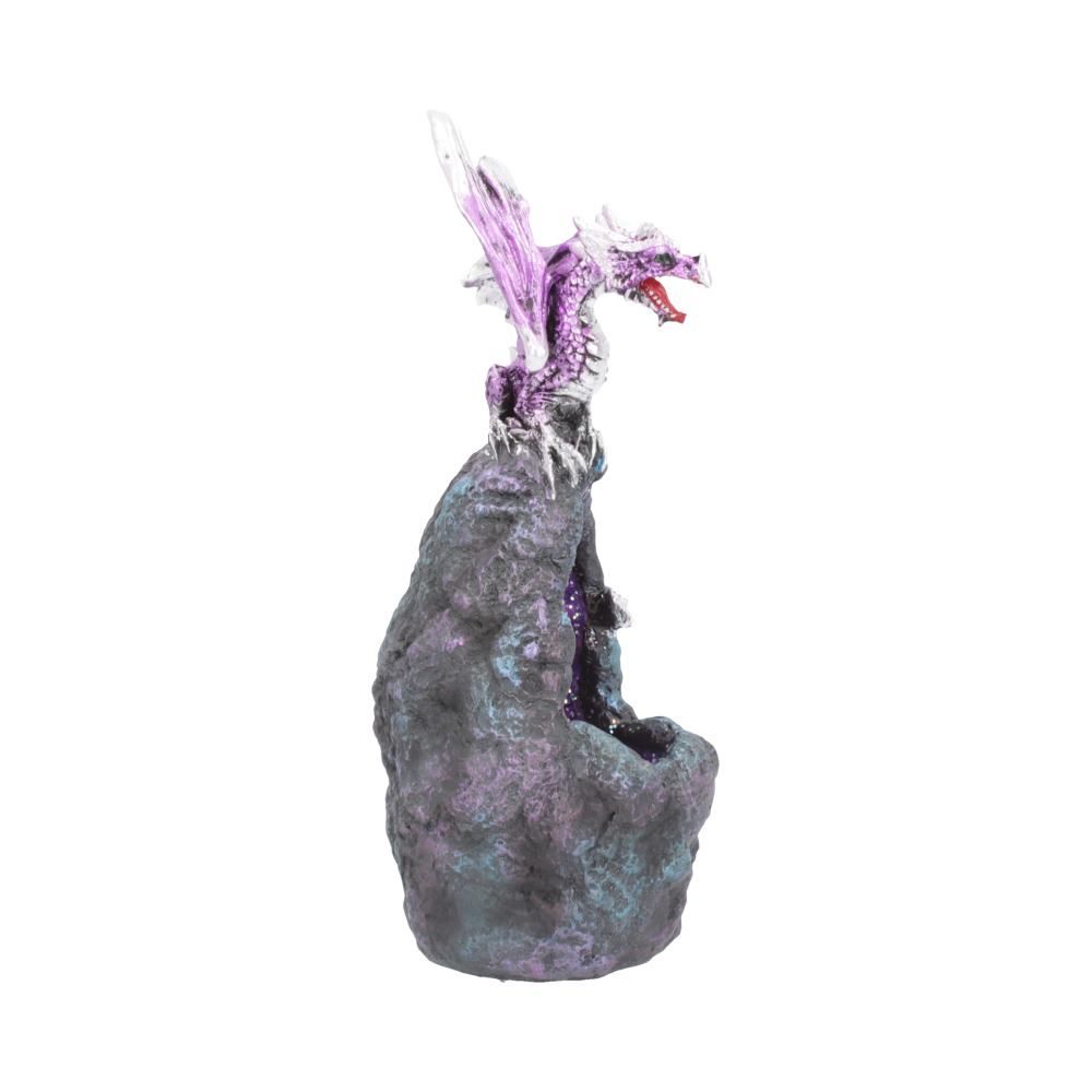 Ametyst Crystal Geode Protecting Dragon figur