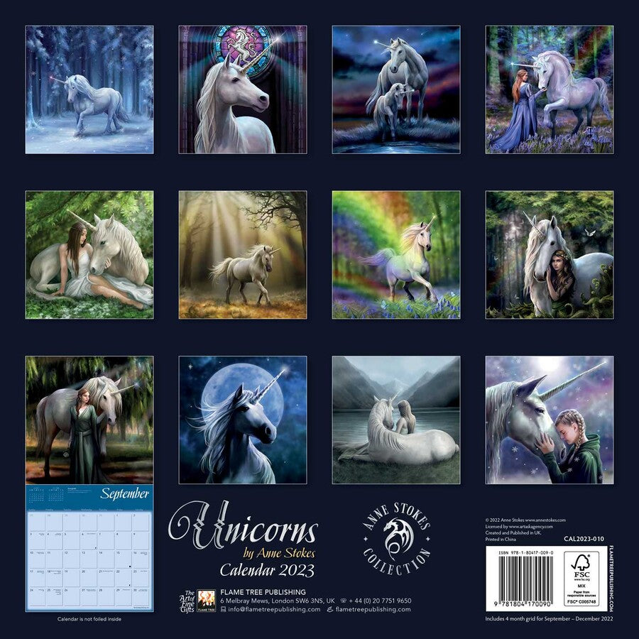 Unicorns af Anne Stokes vægkalender 2023 (kunstkalender)