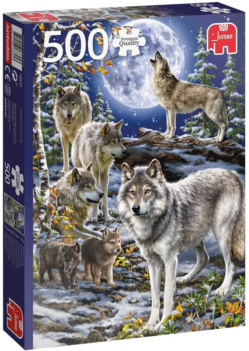 Wolf Pack in de winter door Dona Gelsinger, puzzel van 500 stukjes